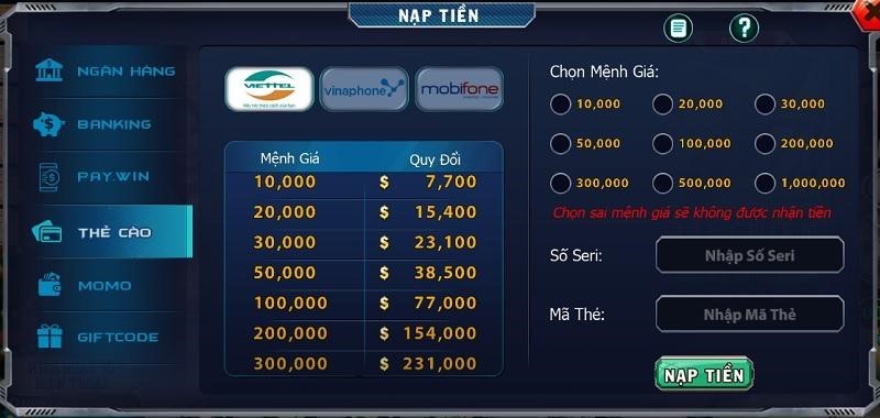 Cách nạp tiền Bet 52 Club